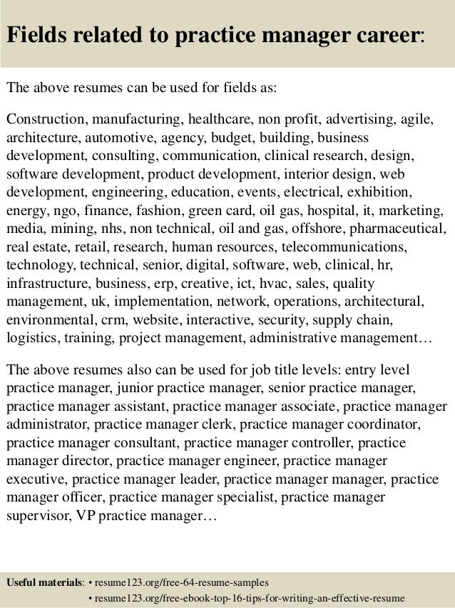 practice administrator resumes