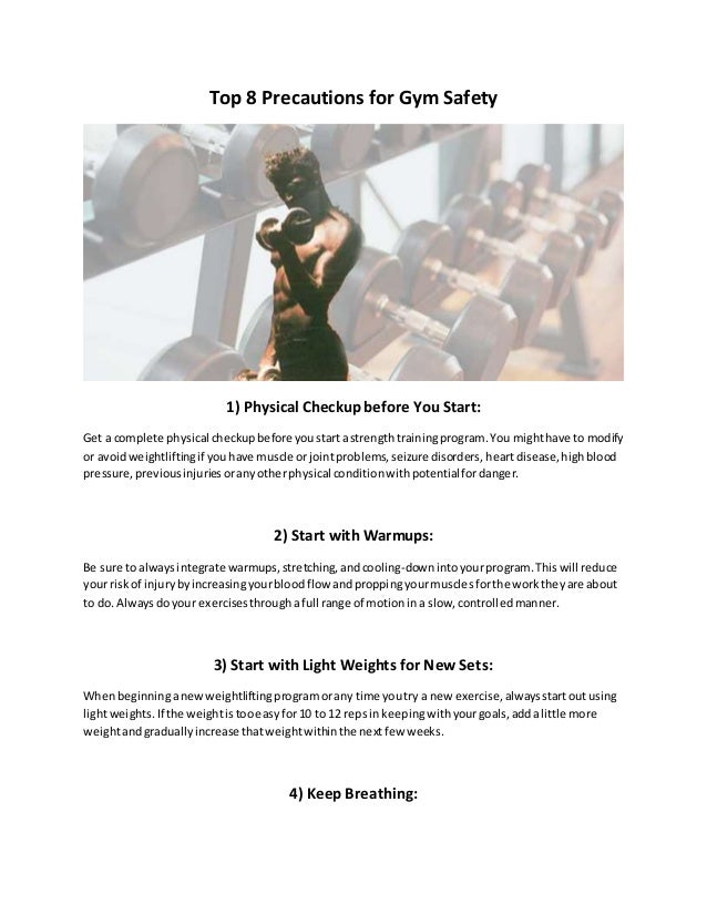 Top 8 precautions for gym safety
