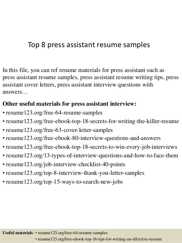 top-8-press-assistant-resume-samples-1-638.jpg?cb=1431017263 top-8-press-assistant-resume-samples-1-638.jpg?cb=1431017263