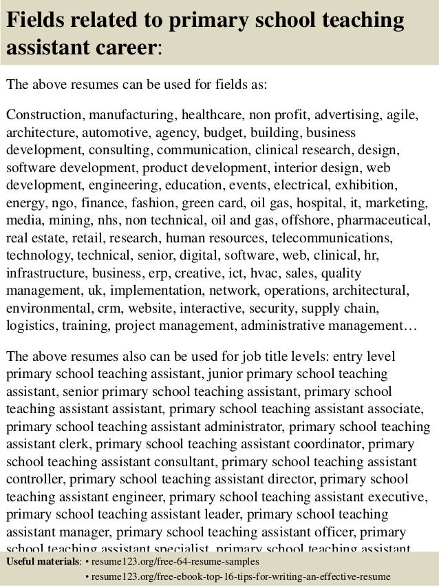teaching assistant resume samples