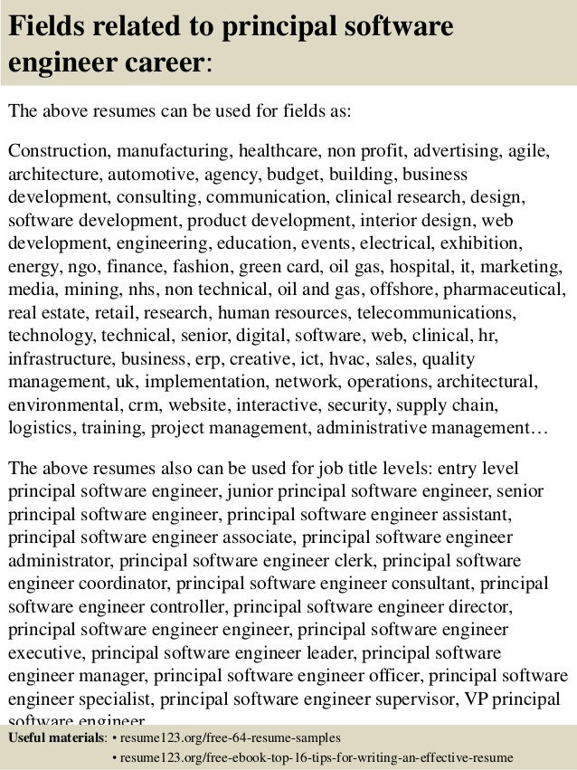 principal resume samples