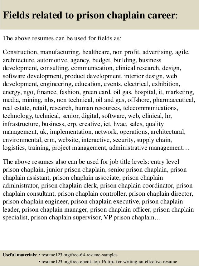 Chaplain Resume Samples Qwikresume