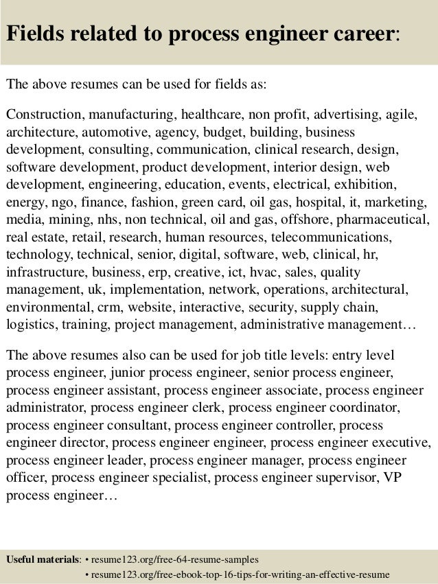 download process engineer resume sample resume examples visualcv