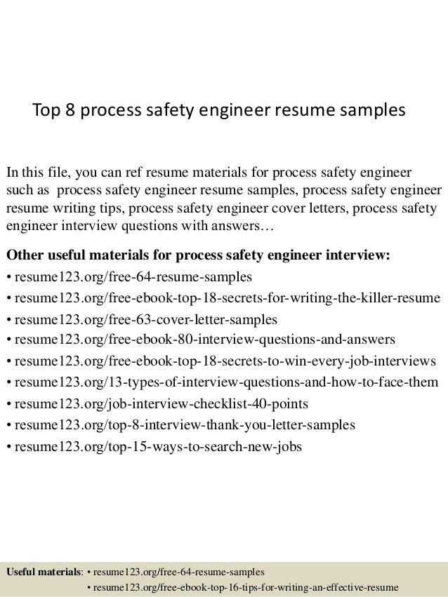 sample resume for process engineer