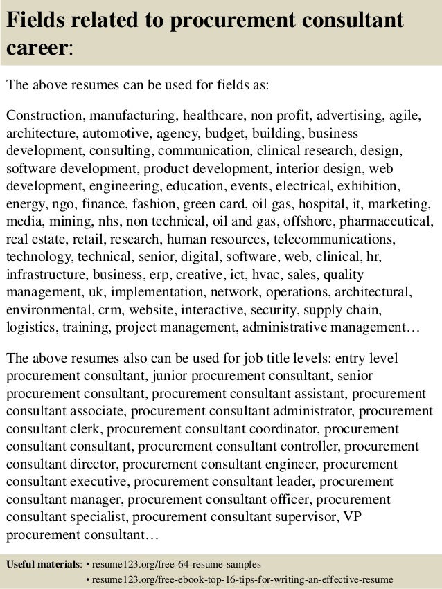 Top 8 procurement consultant resume samples