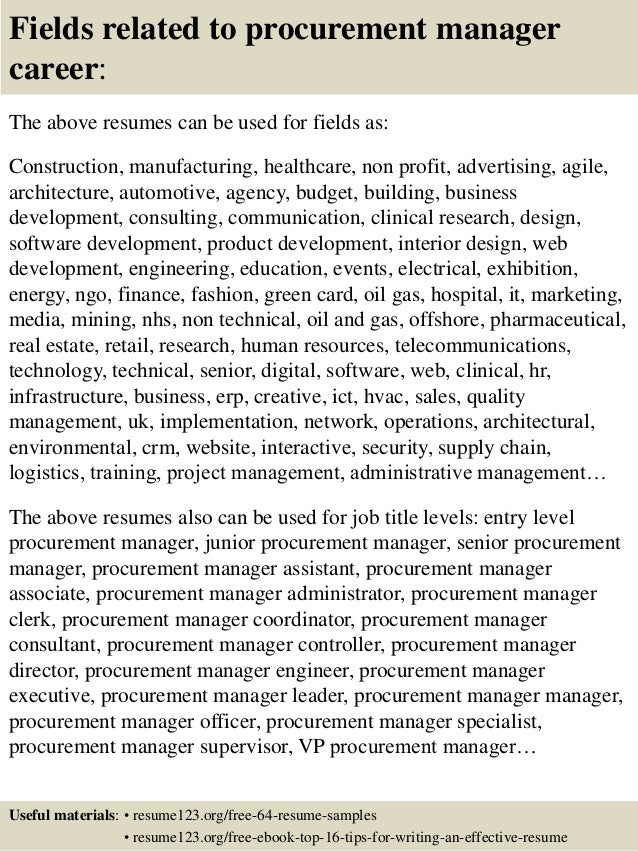 purchase manager resume samples
