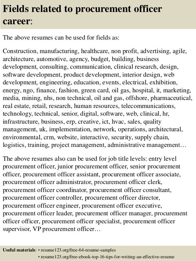 procurement resume sample