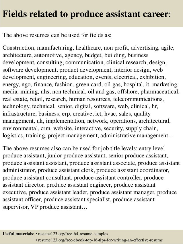top 8 produce assistant resume samples produce resumes
