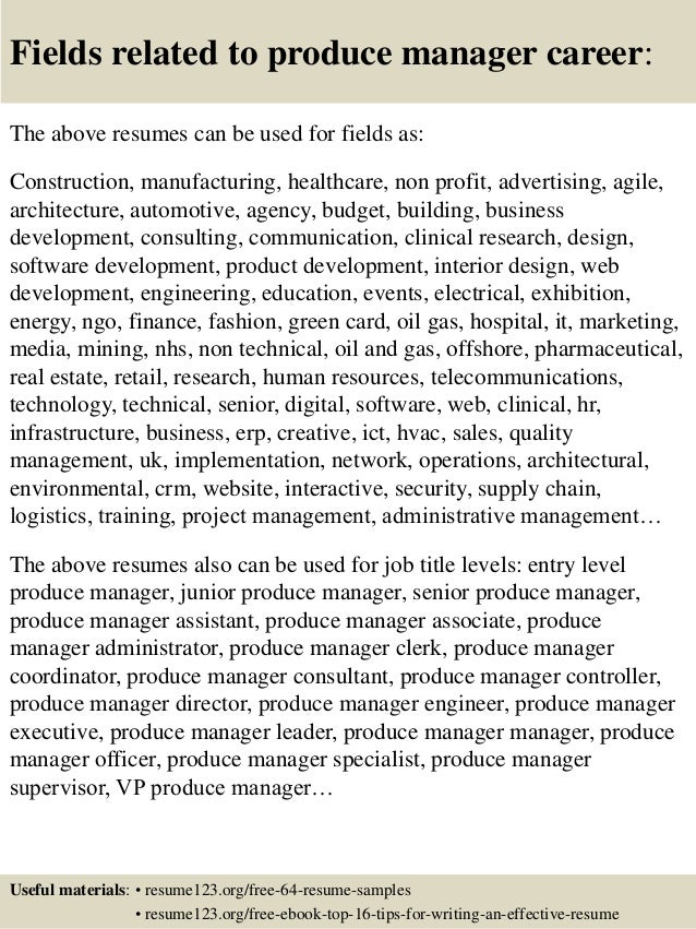 produce supervisor job description