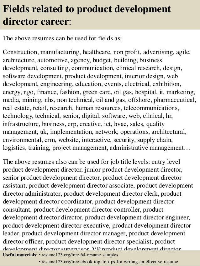 product development resumes