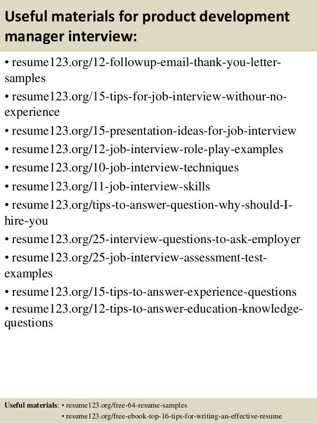 product development resumes