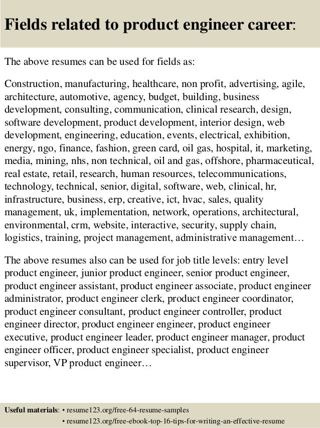 product development resumes
