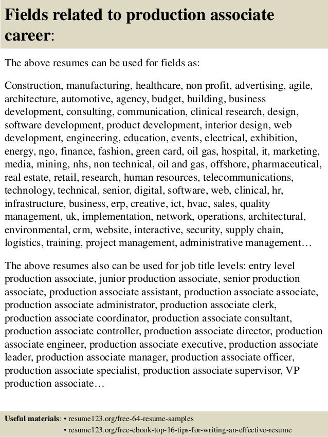 manufacturing job resumes