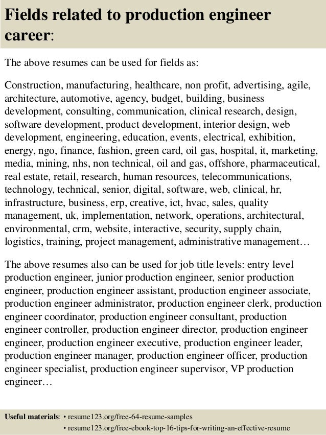 manufacturing engineer sample resumes