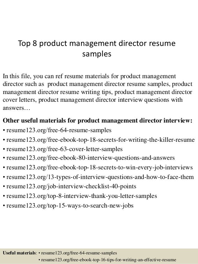 director product management resumes