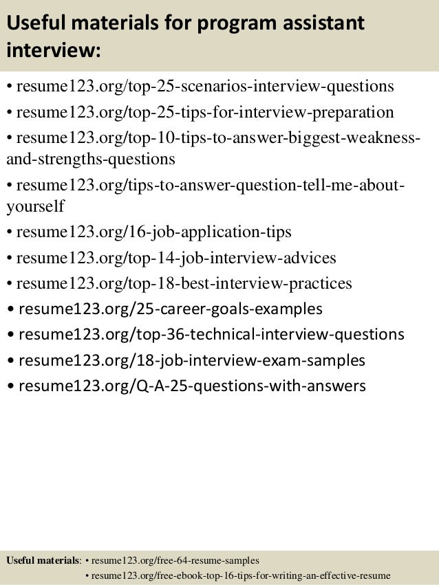 program assistant resumes