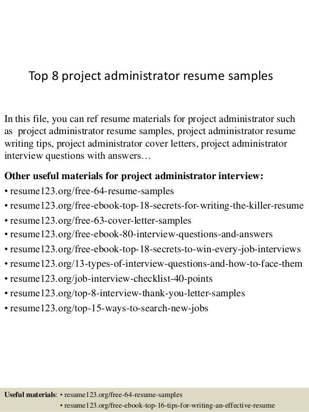 Project server administrator resume