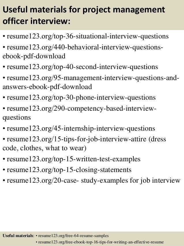 top 8 project management officer resume samples