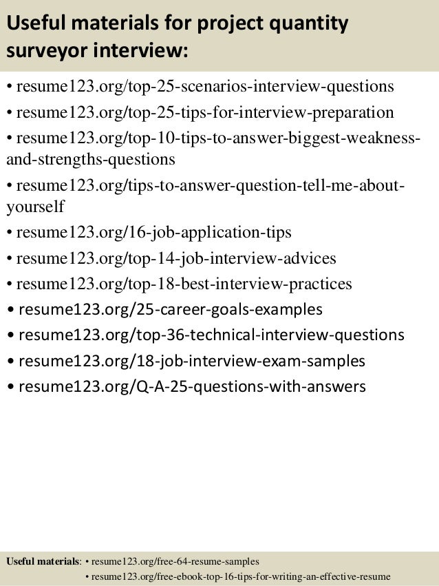 Quantity surveyor resume download