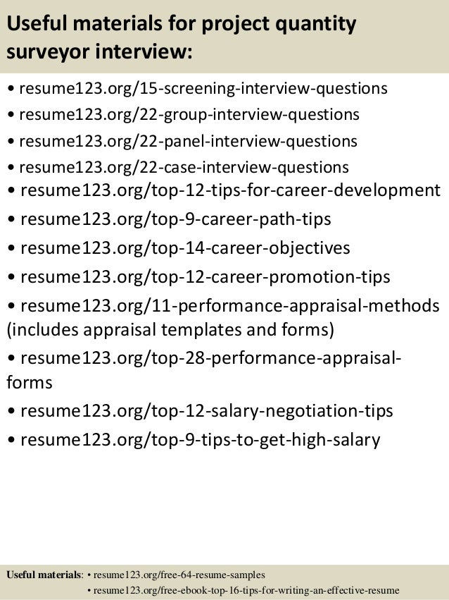 quantity surveyor cv example