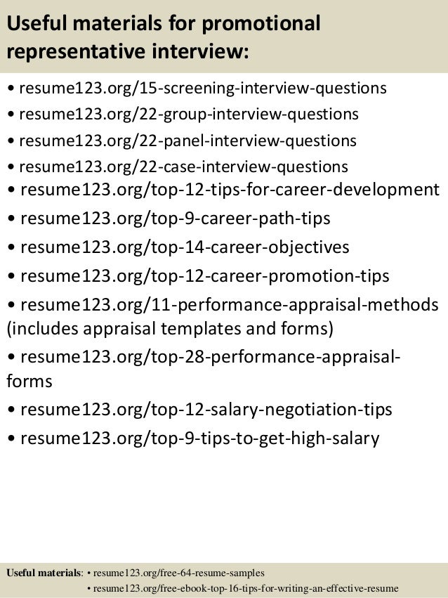 promotional resume samples