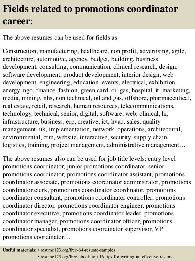 Job promotion resume
