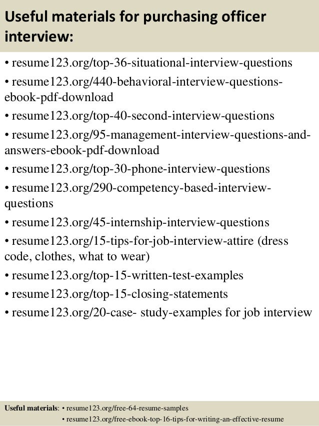 Purchase officer resume samples