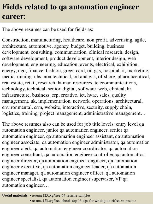 qa engineer resumes