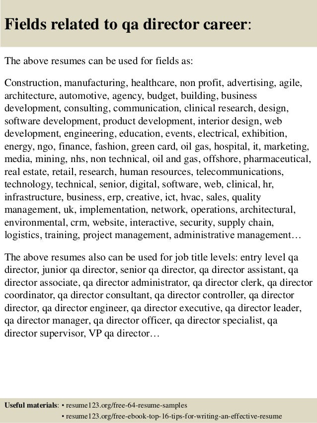 qa director resumes