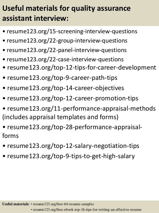 quality assurance specialist resumes