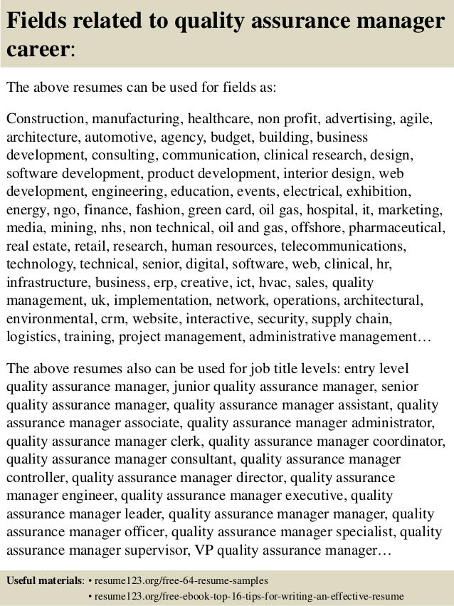 Pharma qa manager resume