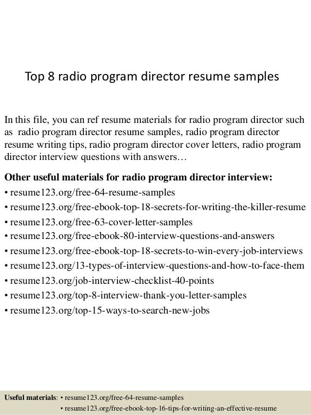 Radio sales assistant resume