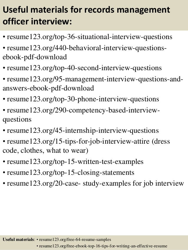 top 8 records management officer resume samples sample records management resume
