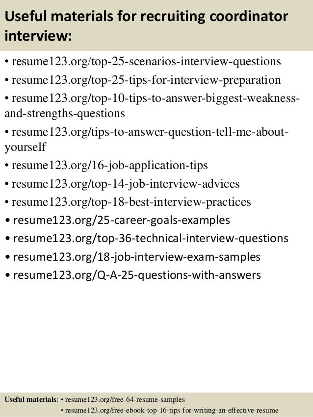 Resume recruiting coordinator