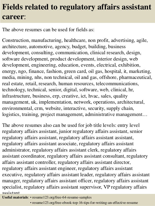 top 8 regulatory affairs assistant resume samples technical writer of regulatory cover letters