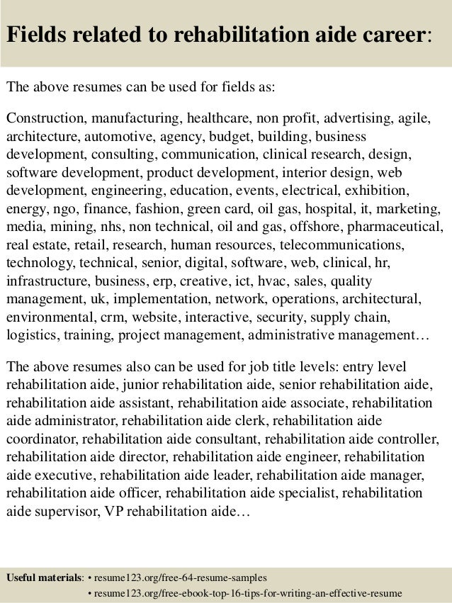 physical therapy aide resume