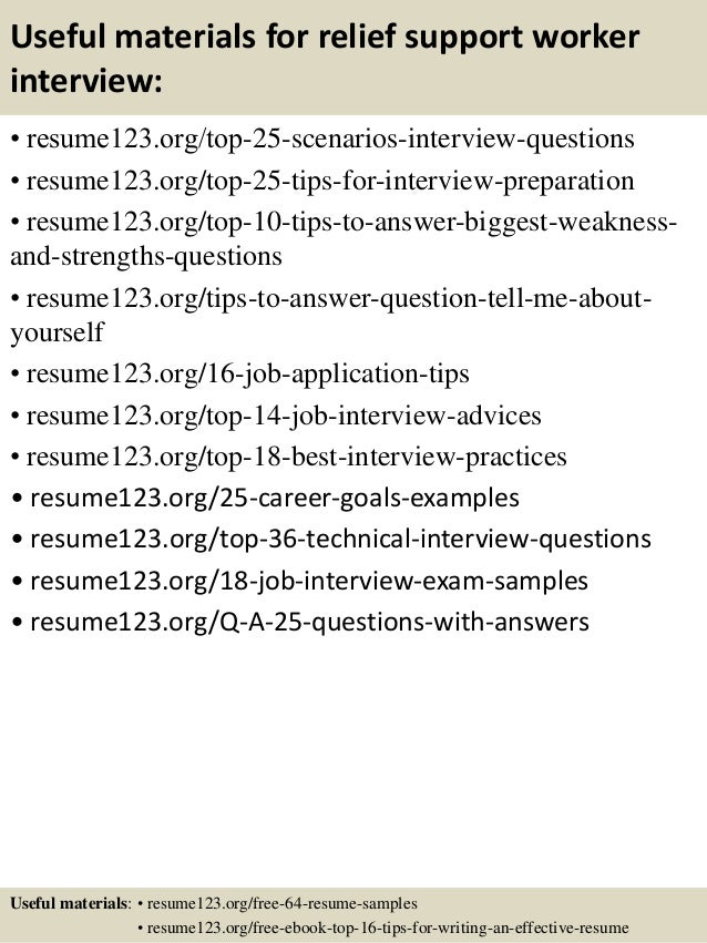 support worker resumes