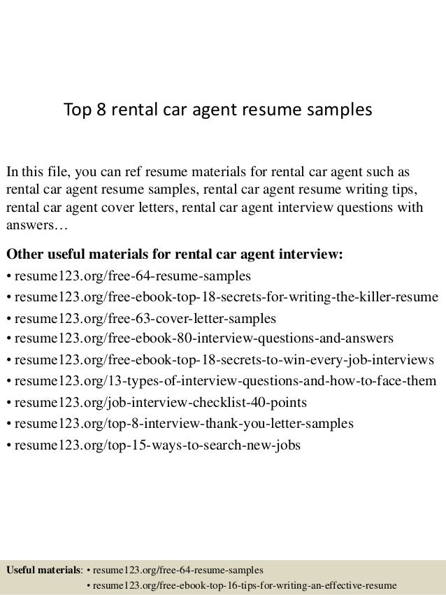 Top 40 Rental Car Agent Resume Samples Amazing Rental Resume Top 40 Rental Car Agent Resume Samples Amazing Rental Resume