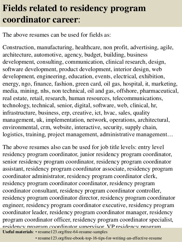 top-8-residency-program-coordinator-resume-samples