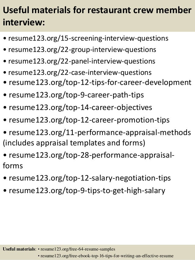 crew member resume sample my