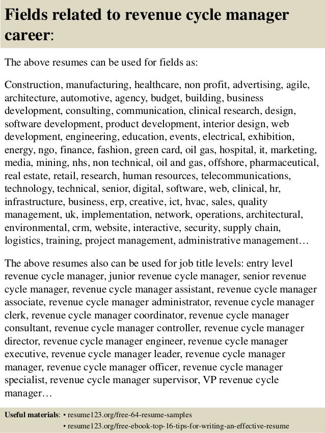 Resume for revenue cycle director