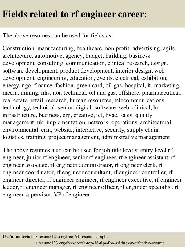rf engineer cover letter