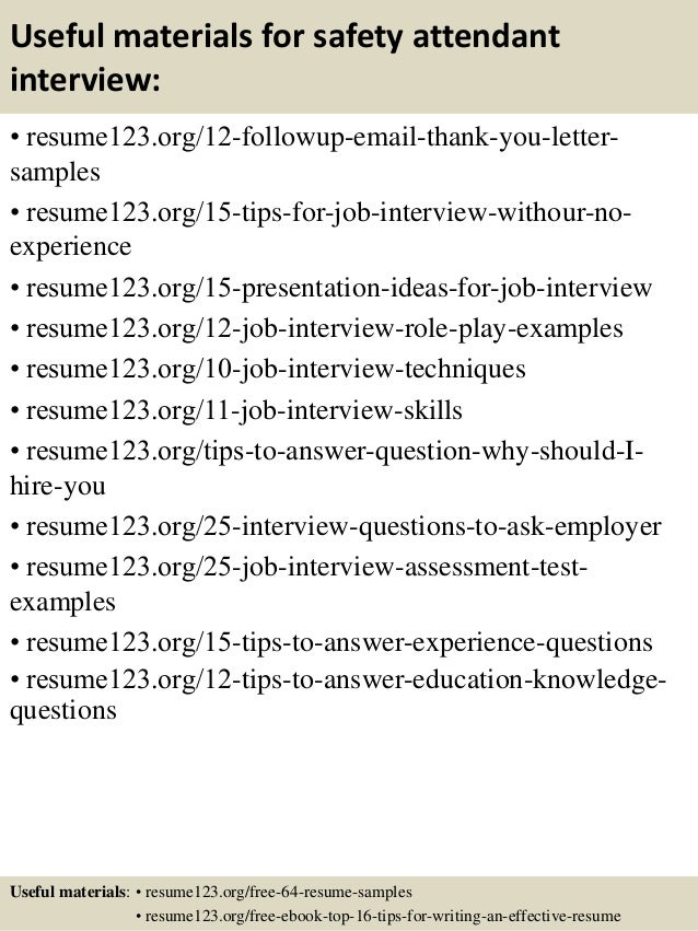 Top 8 safety attendant resume samples - Top 8 Safety Attendant Resume Samples 14 638 