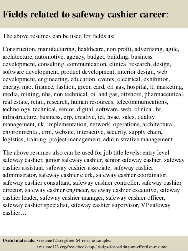 cashier resume sample