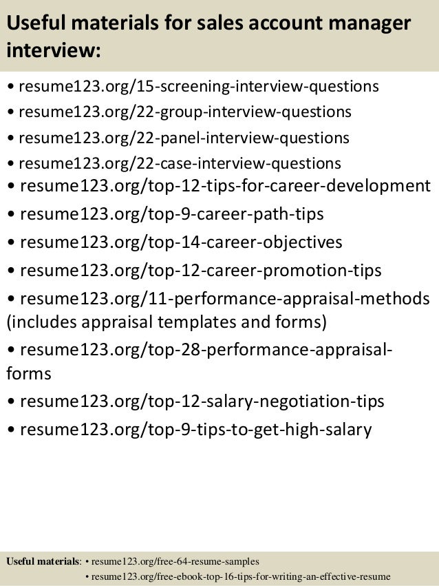 sales account manager interview questions