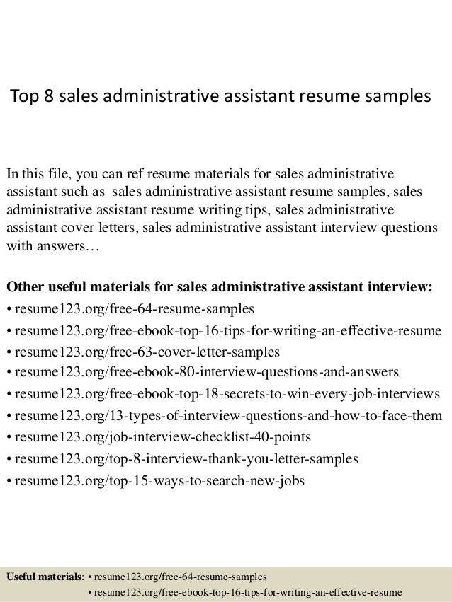 executive administrative assistant resume sample