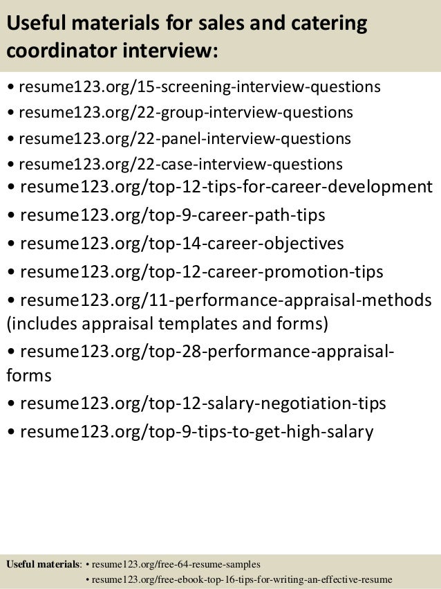 sample catering resume