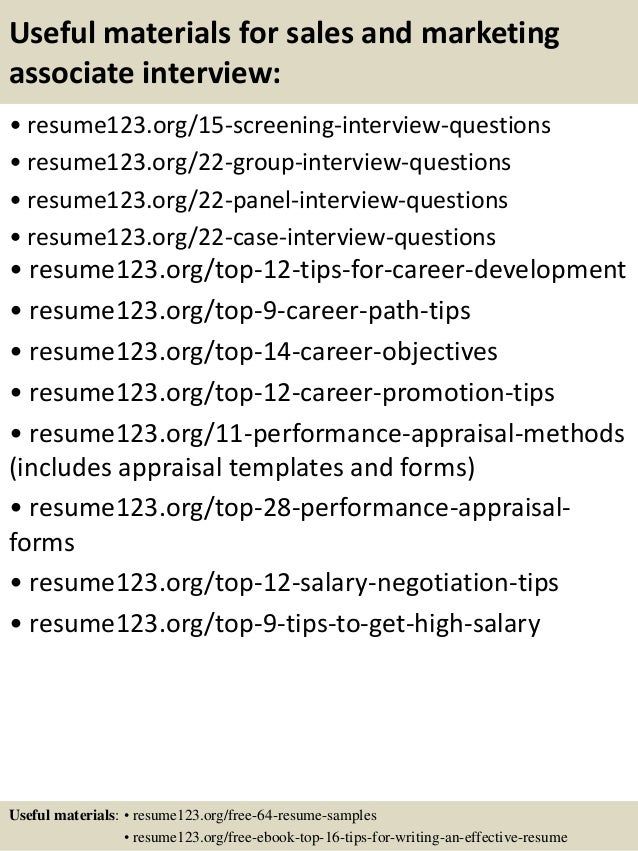 top 8 sales and marketing associate resume samples marketing associate resume
