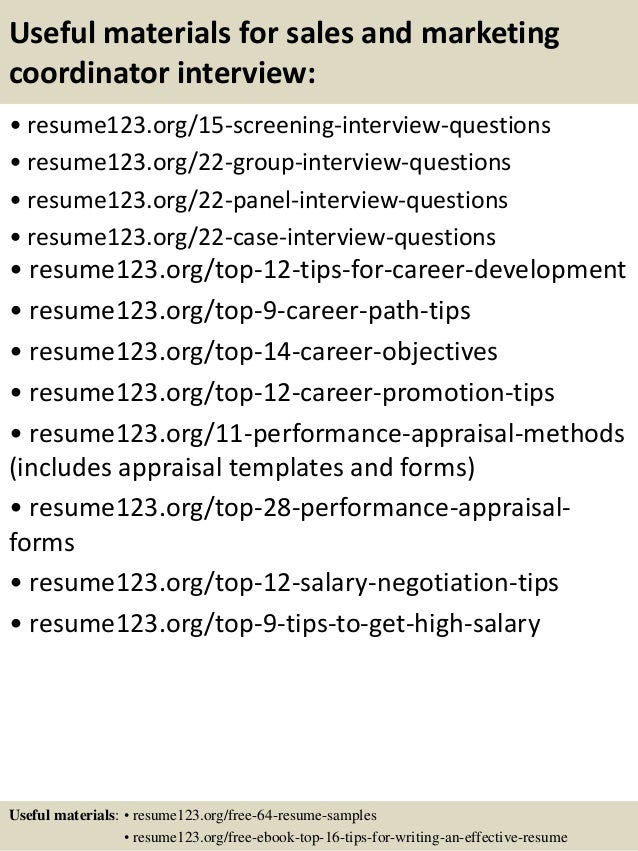 interview questions marketing coordinator