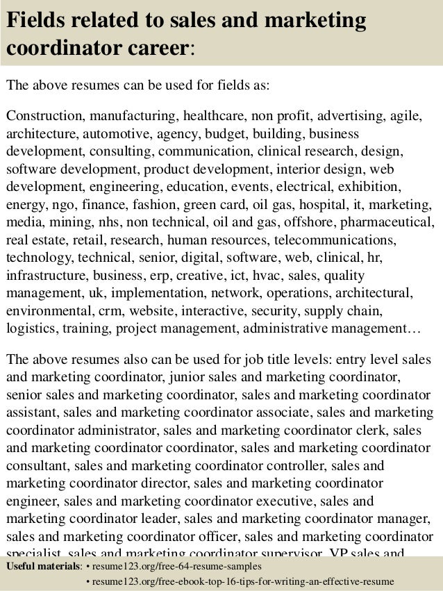 marketing coordinator resumes